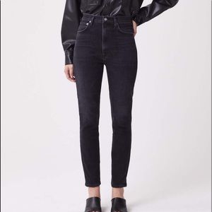 Agolde pinch waist ultra high rise skinny in hotline.